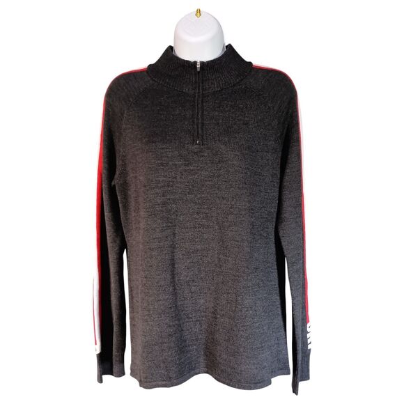 Krimson Klover Ski Sweater Pullover Womens Large 1/4 Charcoal Gray Outdoor Wool